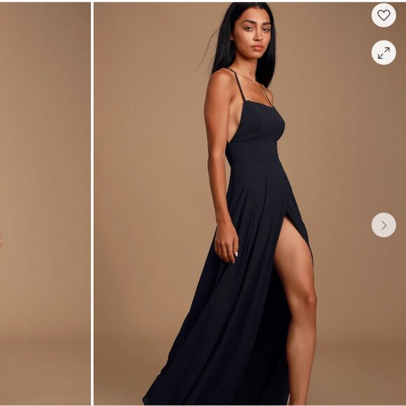 LULUS Low-Back Black Formal Dress - Picture 2 of 5